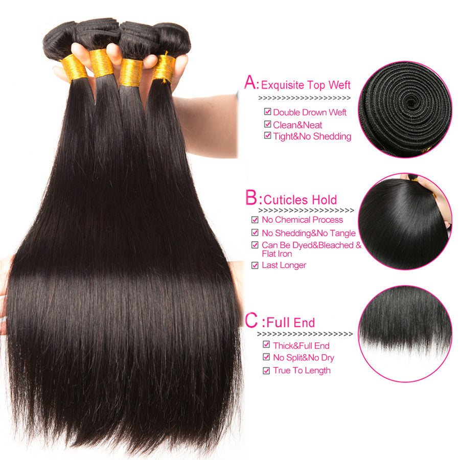 Indian Hair Weave Bundles 100% Human Hair Bundles