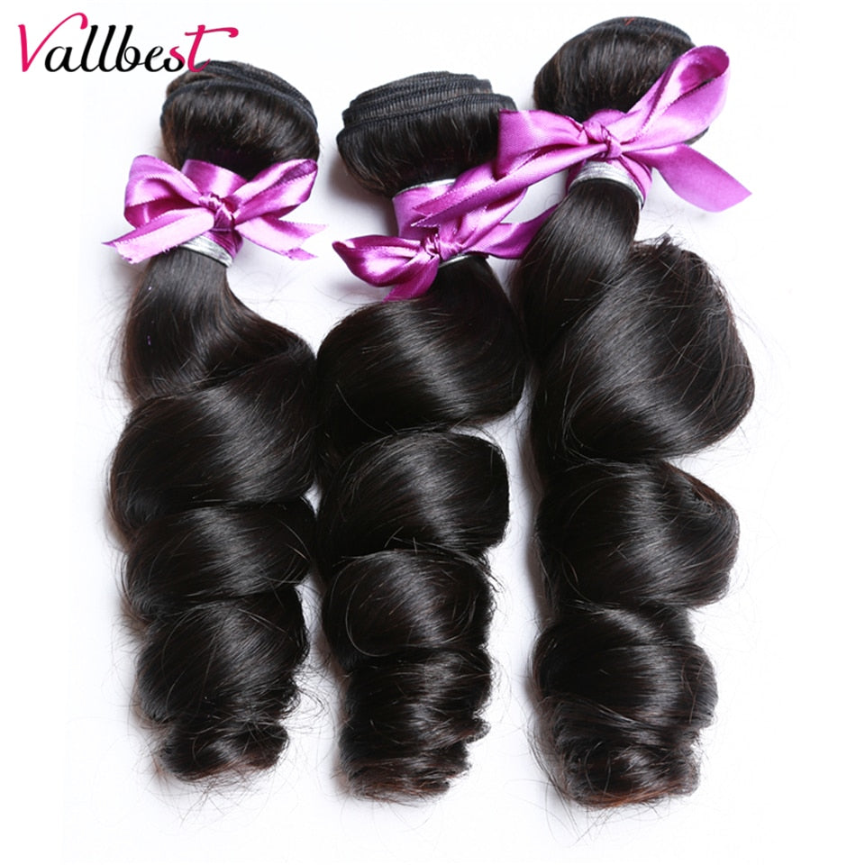 Natural Black 1/3/4pcs/Lot 100% Human Hair Bundles Remy Hair Extensions