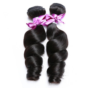 Natural Black 1/3/4pcs/Lot 100% Human Hair Bundles Remy Hair Extensions