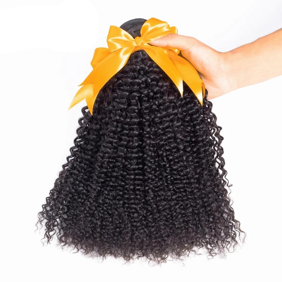 Mongolian Afro Kinky Curly Weave Hair Bundles 100% Human Hair Extensions