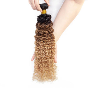 Blonde Natural Color Mongolian Kinky Curly Human Hair Bundles