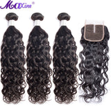 Water Wave Bundles with Closure 3 Bundles Human Hair