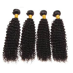 inky Curly Hair Bundles 100% Human Hair Bundles 4 or 3 Bundles